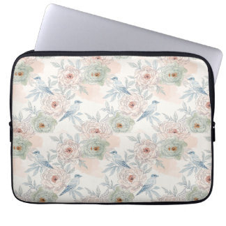 Een symfonie van lied en bloemblaadjespatroon laptop sleeve