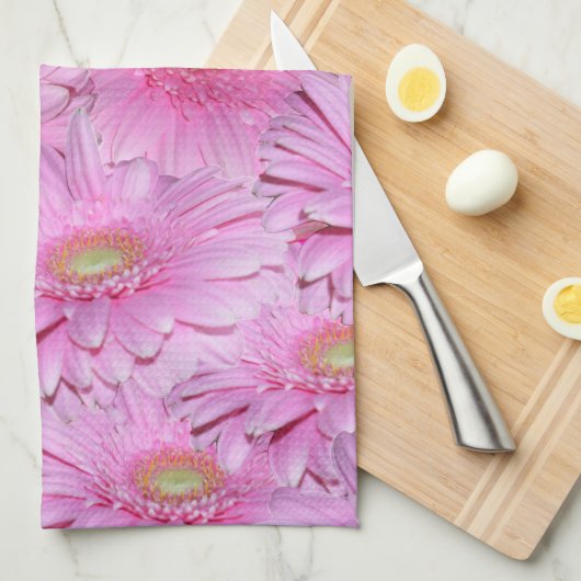 Een symfonie van Pink Gerberas Theedoek (Quarter Fold)