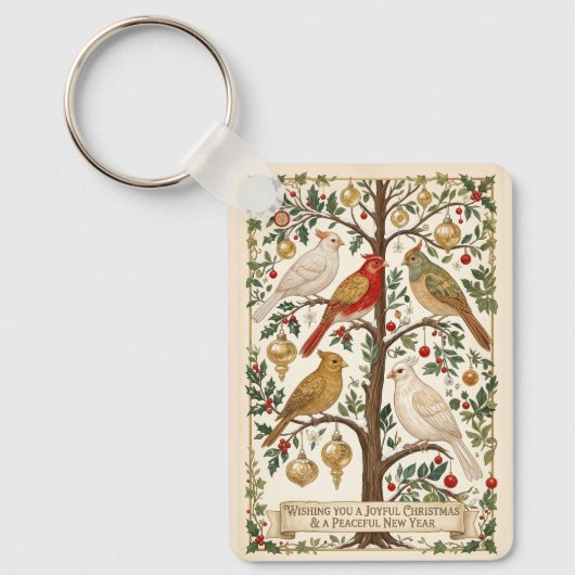 Een Symfonie van Winter Vleugels Sleutelhanger (Voorkant)