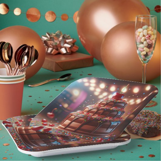 Een symfonie van zoetheid papieren bordje (Multi)