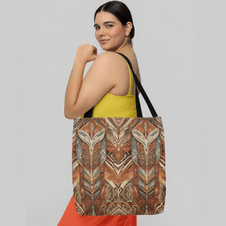 Een symmetrisch abstract patroon met ingewikkelde  tote bag