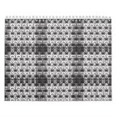 Een symmetrisch monochroom ontwerp met ingewikkeld kalender (Hoes)