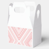 Een symmetrisch patroon met rode en roze motief bedankdoosjes (Geopend)