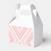 Een symmetrisch patroon met rode en roze motief bedankdoosjes (Voorkant Zijde)