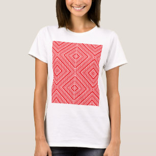 Een symmetrisch patroon met rood, sinaasappel en p t-shirt