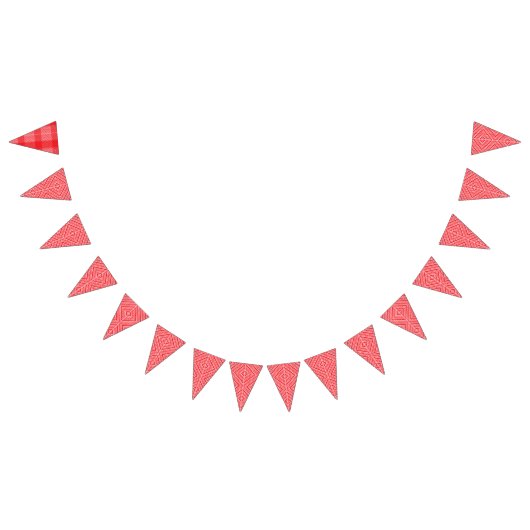 Een symmetrisch patroon met rood, sinaasappel en p vlaggetjes (Alle)