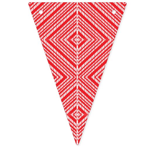 Een symmetrisch patroon met rood, sinaasappel en p vlaggetjes (Derde vlag)