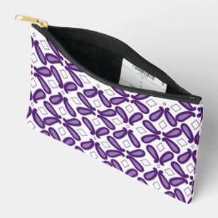 Een symmetrisch patroon met witte en paarse m etui