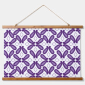 Een symmetrisch patroon met witte en paarse m hangend wandkleed (Voorkant)