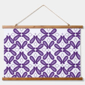Een symmetrisch patroon met witte en paarse m hangend wandkleed (Voorkant 2)