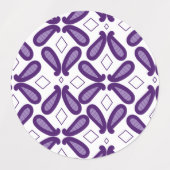 Een symmetrisch patroon met witte en paarse m labels (Design 2)