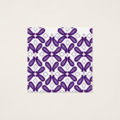 Een symmetrisch patroon met witte en paarse m vierkante visitekaartjes (Voorkant)