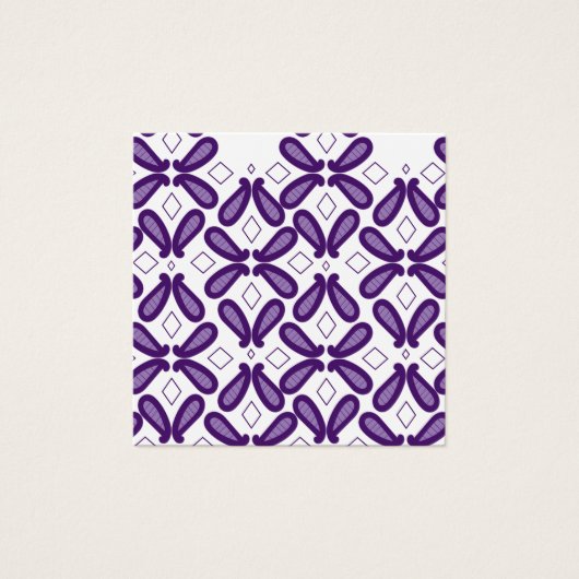 Een symmetrisch patroon met witte en paarse m vierkante visitekaartjes (Voorkant)