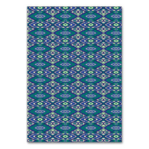 Een symmetrisch patroon van blauwe motieven op een kaart