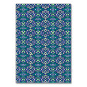 Een symmetrisch patroon van blauwe motieven op een kaart (Voorkant)