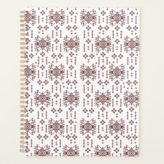 Een symmetrisch wit inpakpapier met een rep planner (Voorkant)