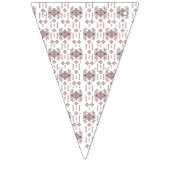 Een symmetrisch wit inpakpapier met een rep vlaggetjes (Derde vlag)