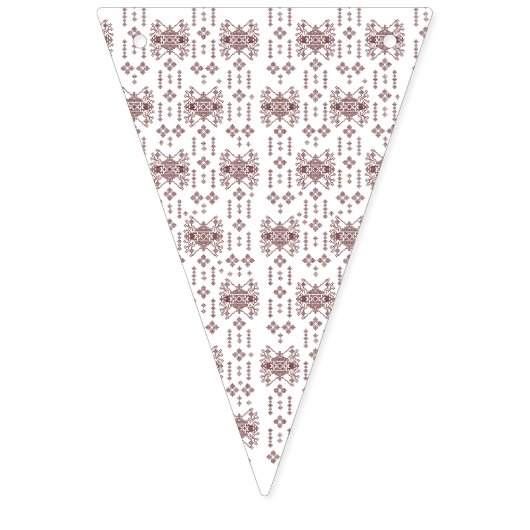 Een symmetrisch wit inpakpapier met een rep vlaggetjes (Derde vlag)