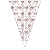 Een symmetrisch wit inpakpapier met een rep vlaggetjes (Tweede vlag)