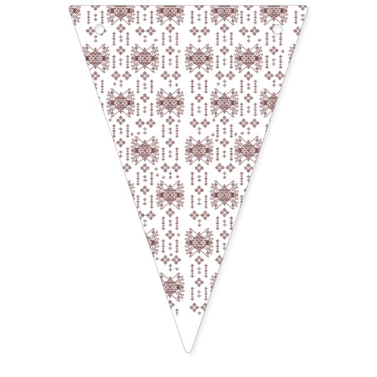 Een symmetrisch wit inpakpapier met een rep vlaggetjes (Tweede vlag)