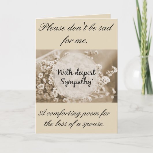 Een sympathiekaart voor een rouwende echtgenoot. kaart (Voorkant)