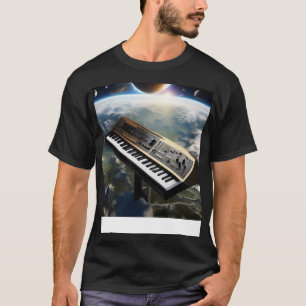 Een synthesizer die boven de aarde vliegt t-shirt