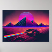 Een synthwave avontuur door de woestijn poster (Voorkant)