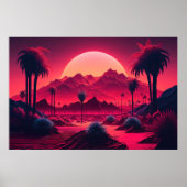 Een Synthwave-wereld voorbij onze eigen wereld Poster (Voorkant)