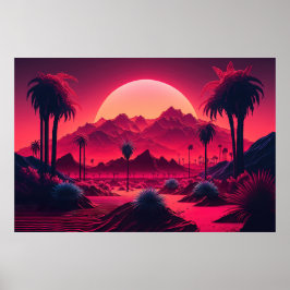 Een Synthwave-wereld voorbij onze eigen wereld Poster