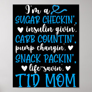 Een T1d Moeder Type Eén Diabetes Krijger Moeder T1 Poster