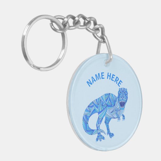 Een T-Rex dinosaurus kleurrijk prehistorisch dier Sleutelhanger (Voorkant Links)