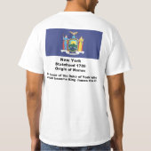 Een T-shirt over de oorsprong van de naam New York (Achterkant)