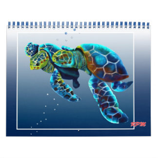 Een tabel van twee schildpadden kalender