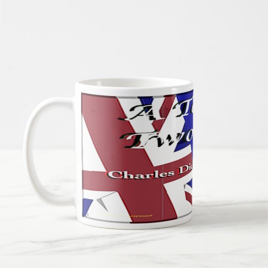 Een tabel van twee steden tekst koffiemok (Links)