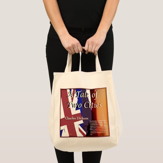 Een tabel van twee steden tekst tote bag (Voorkant (product))