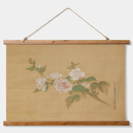 Een tak van bloeiende hibiscus Tapestry Hangend Wandkleed
