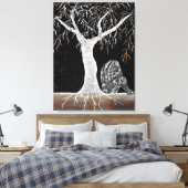 Een tak van het leven om over na te denken canvas afdruk (Insitu (Slaapkamer))
