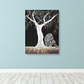 Een tak van Leven aan Contemplate Canvas Afdruk (Insitu (Houten vloer))