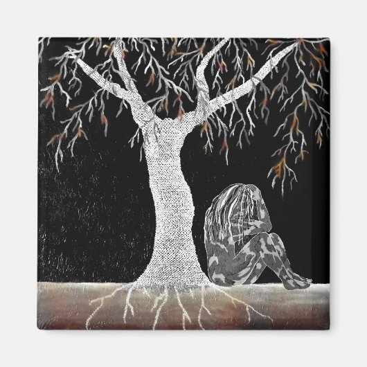 Een tak van Leven aan Contemplate Magneet (Voorkant)