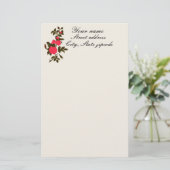 Een tak van roze rozen briefpapier (Staand voorkant)