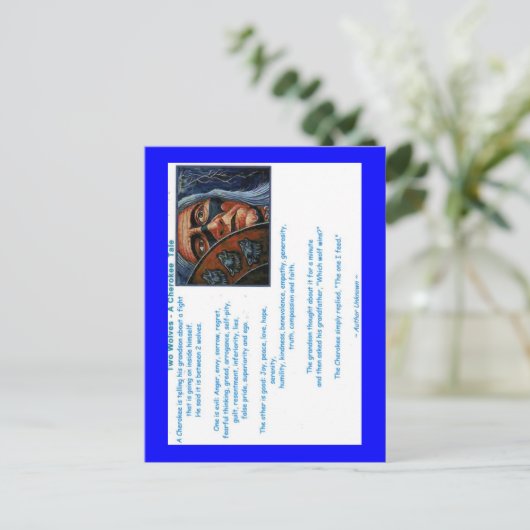 EEN TALE VAN 2 WOLVES BRIEFKAART (Staand voorkant)