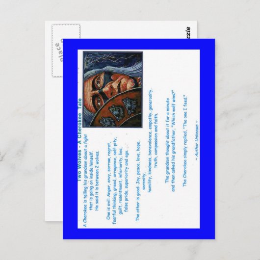 EEN TALE VAN 2 WOLVES BRIEFKAART (Voorkant / Achterkant)