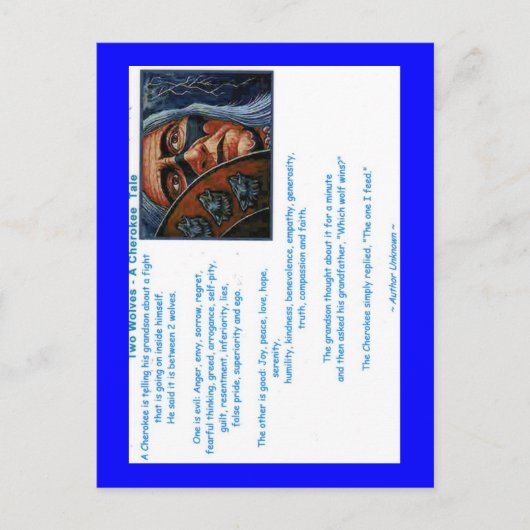 EEN TALE VAN 2 WOLVES BRIEFKAART (Voorkant)