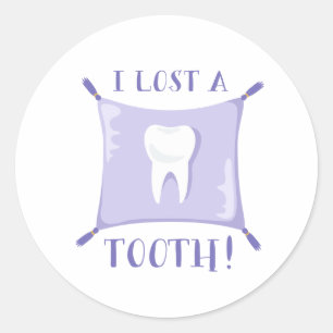Een tand verloren ronde sticker
