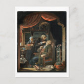 Een tandarts die de tand van een oud Man (olie of Briefkaart (Voorkant)