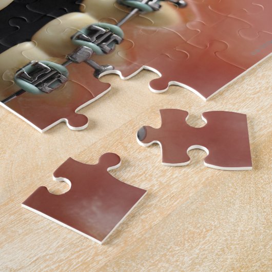 Een tandheelkundig model en de steunen van de Tand Legpuzzel (Zijkant)