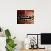 Een tandheelkundig model en de steunen van de Tand Poster (Thuiskantoor)