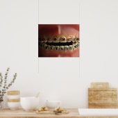 Een tandheelkundig model en de steunen van de Tand Poster (Keuken)