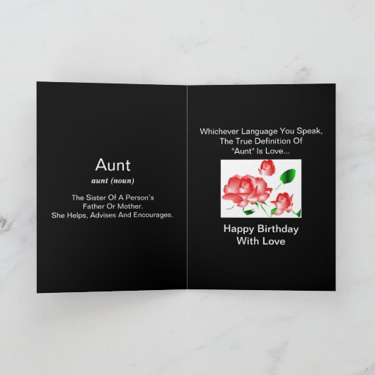 "Een tante's verjaardag" Kaart (Binnen)