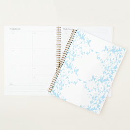 Een tapijt met een blauw-witte creatieve kunstmot planner